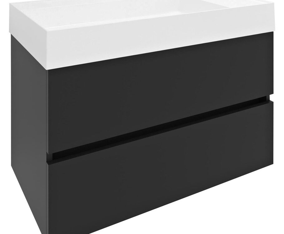 Meuble sous-vasque ODETTA 82x50x43,5cm, anthracite mat Rixheim