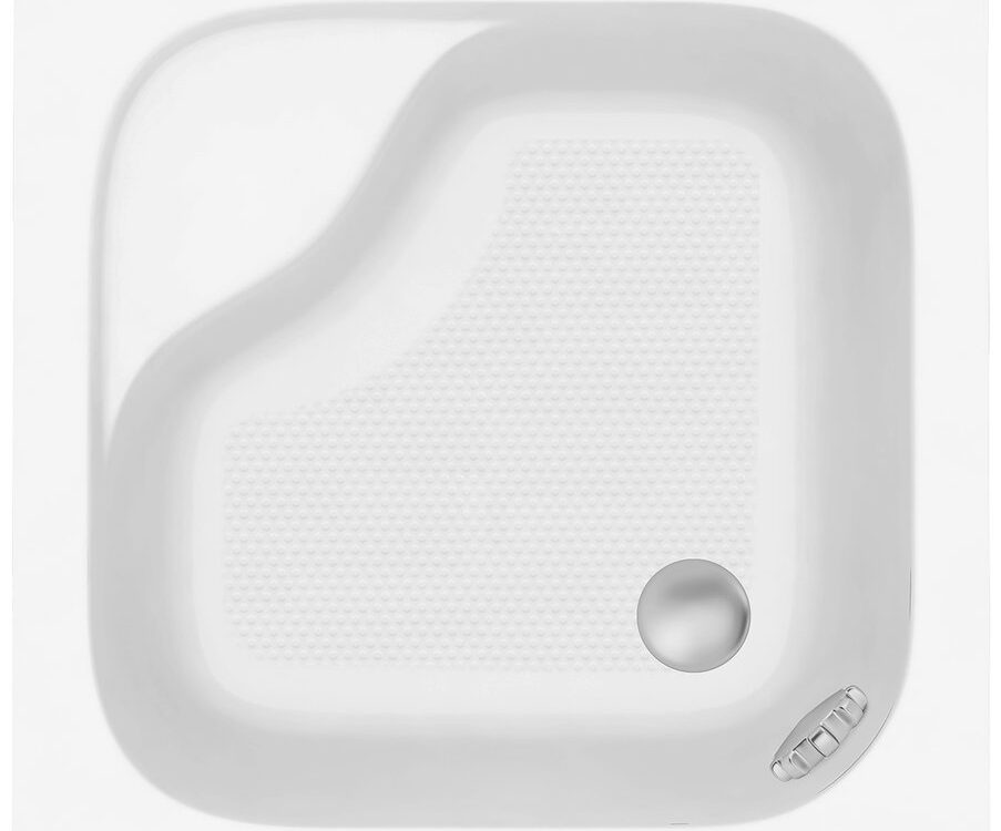 Receveur de douche carr&eacute; profond en acrylique 90 x 90 x 30 cm, blanc Kingersheim