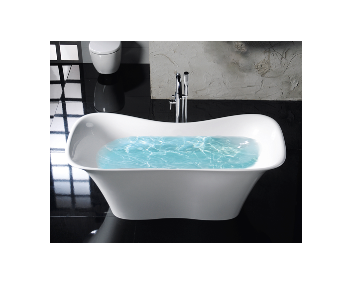 Baignoire îlot FLORA en marbre moulé 180 x 80 x 67 cm, blanche Kingersheim