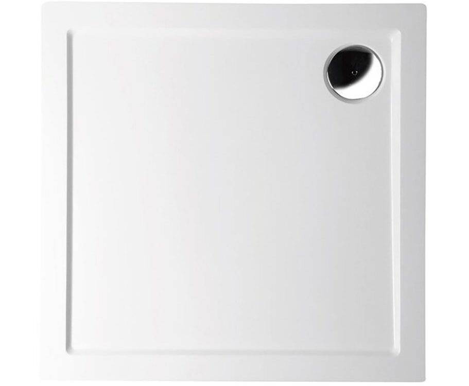 Receveur de douche carré AURA en marbre coulé 80 x 80 cm, blanc Illzach