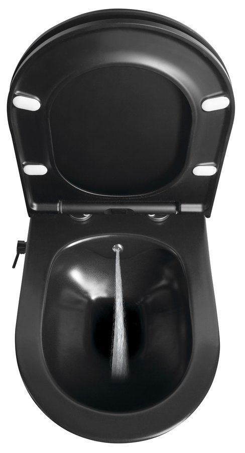 1.2 3 | Vitrine Banyo Toilettes suspendues AVVA CLEANWASH avec robinet et douchette, sans bride, 35,5 x 53 cm, noir mat Illzach 0