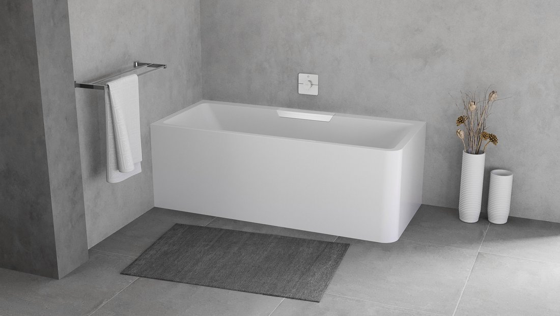 Baignoire rectangulaire CASCATA L MONOLITH 180 x 80 x 60 cm, bec cascade blanc Kingersheim 0