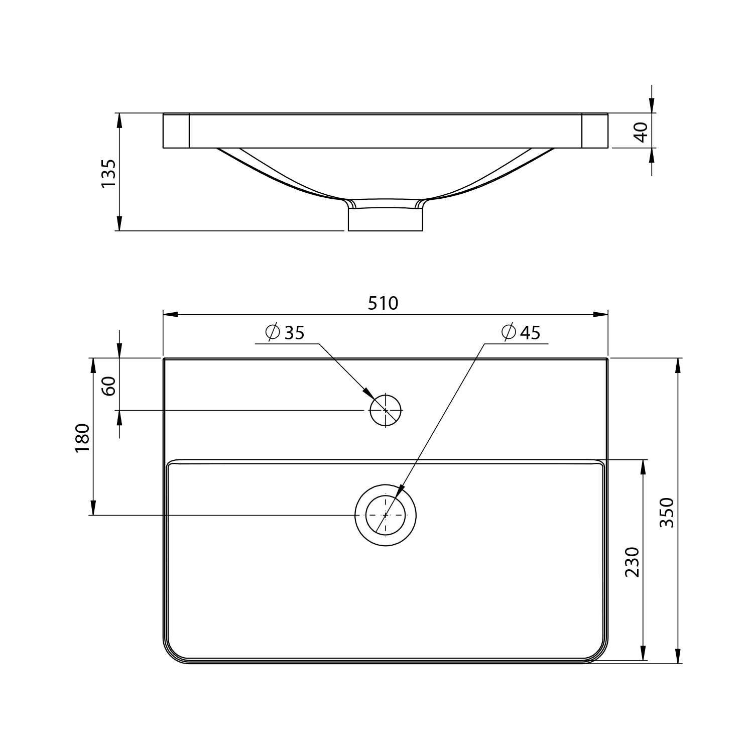 Lavabo meuble SEN, en marbre coulé, 51x35cm, blanc Montbéliard 0