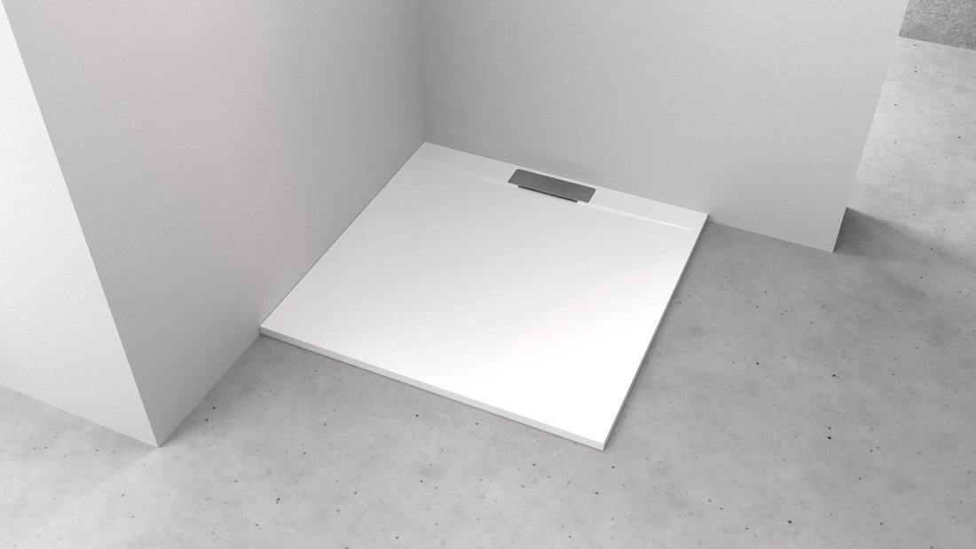 Receveur de douche en marbre coulé KAZUKO, 150 x 90 cm, blanc Mulhouse 0