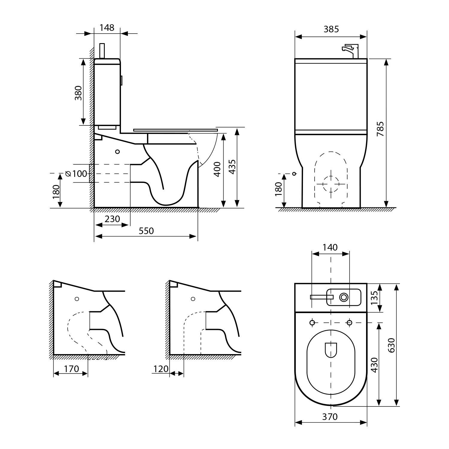 12.1 | Vitrine Banyo WC combiné JALTA HYGIE avec lavabo, sans bride, siphon S/P, blanc Valentigney 0
