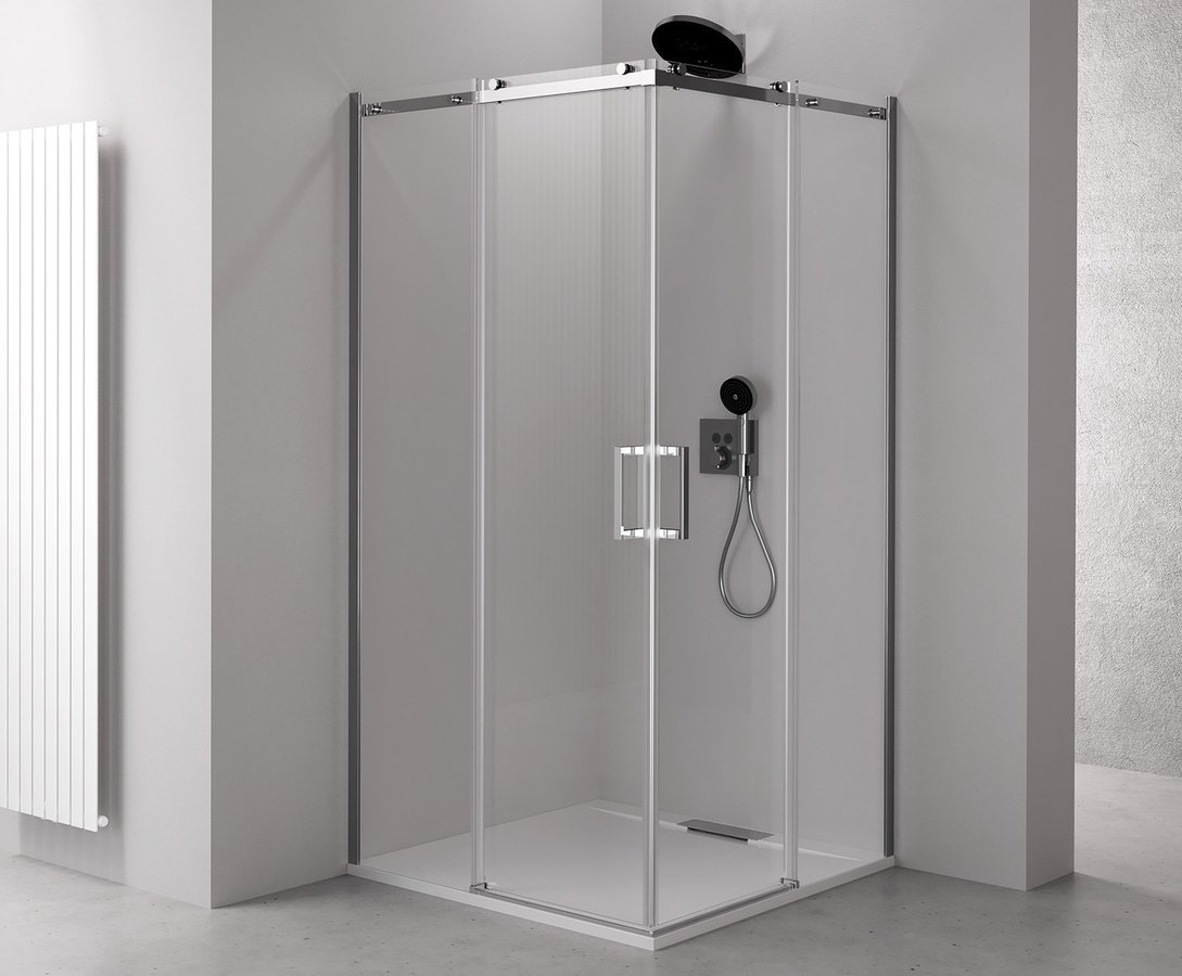 Paroi de douche carrée THRON SQUARE, entrée d&#8217;angle, 1 200 x 1 200 mm, roulettes arrondies Illzach 0