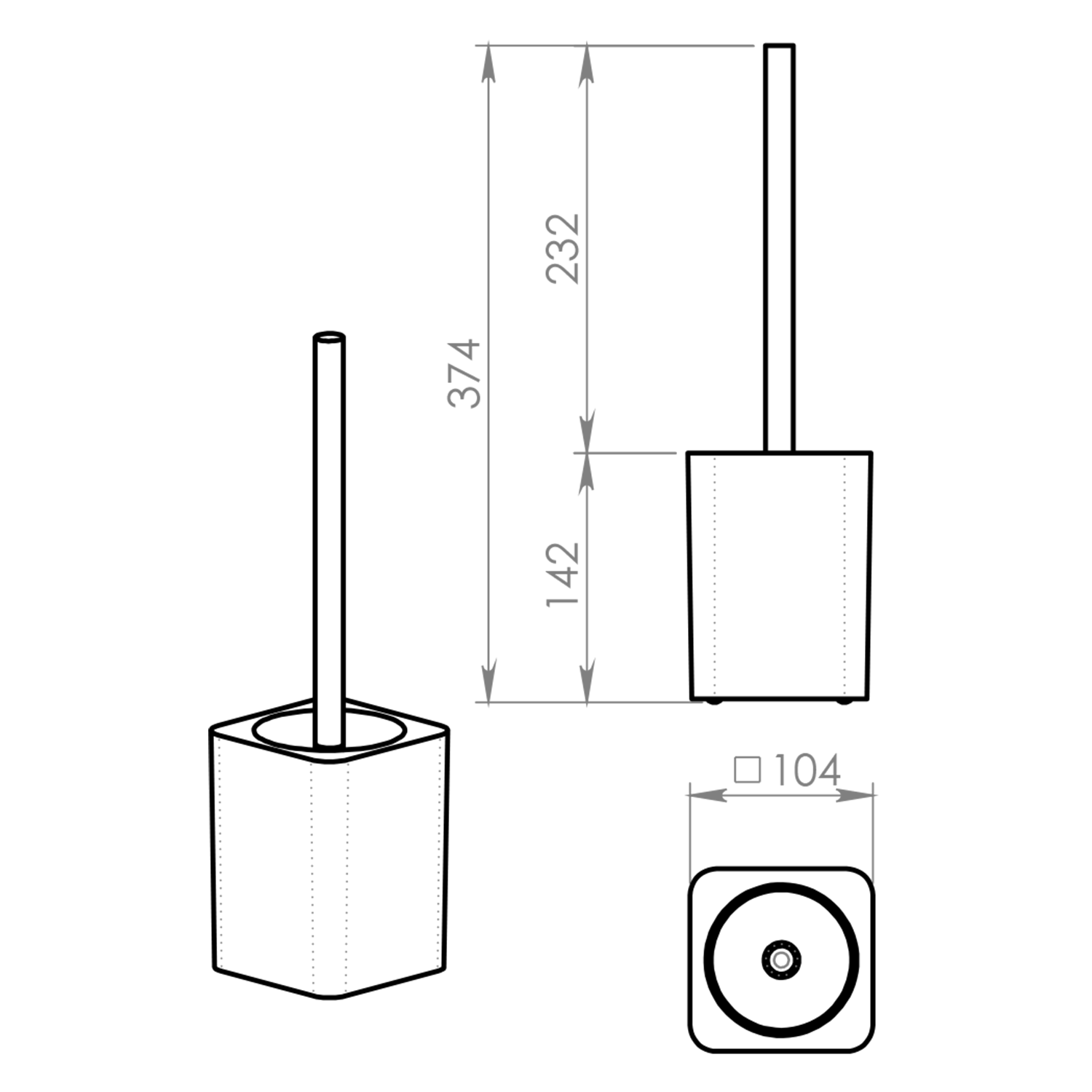 Brosse/porte-brosse WC sur pied ARIES, beige Guebwiller 0