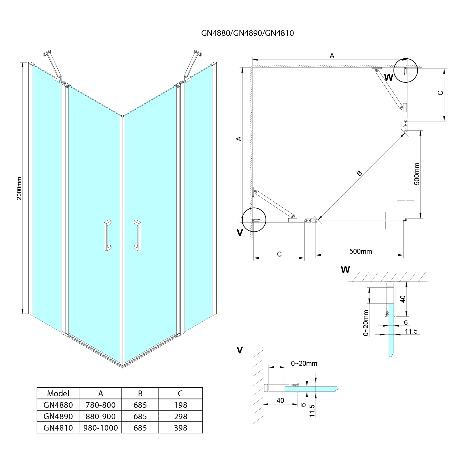 Paravent carré LORO 1000&#215;1000 mm, entrée d&#8217;angle Kingersheim 0