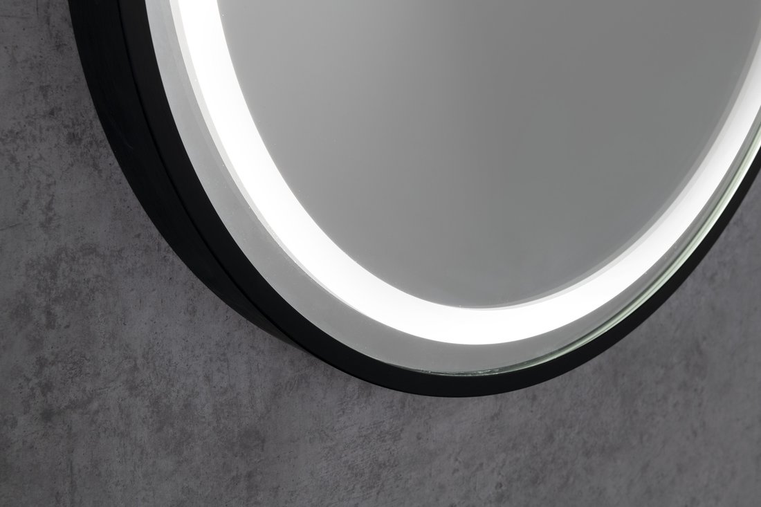 Miroir ovale KAIRA avec éclairage LED 45x90cm, noir mat Rixheim 0