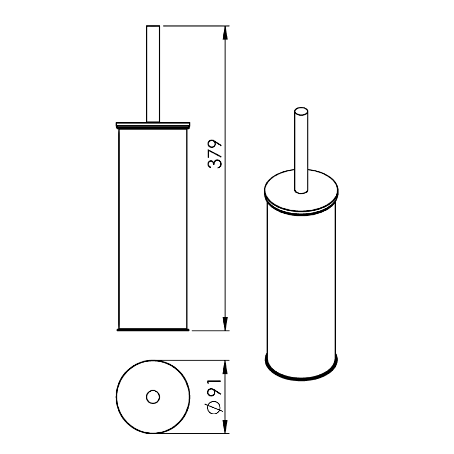 Brosse/porte-brosse WC autoportant KENTA, noir mat/bambou Wittenheim 0