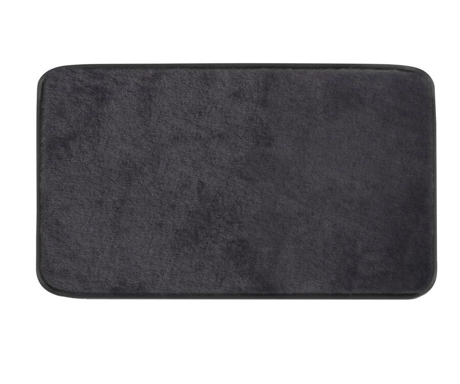 Tapis de bain FUZZY, 50x80cm, 100% polyester, antidérapant, noir Belfort