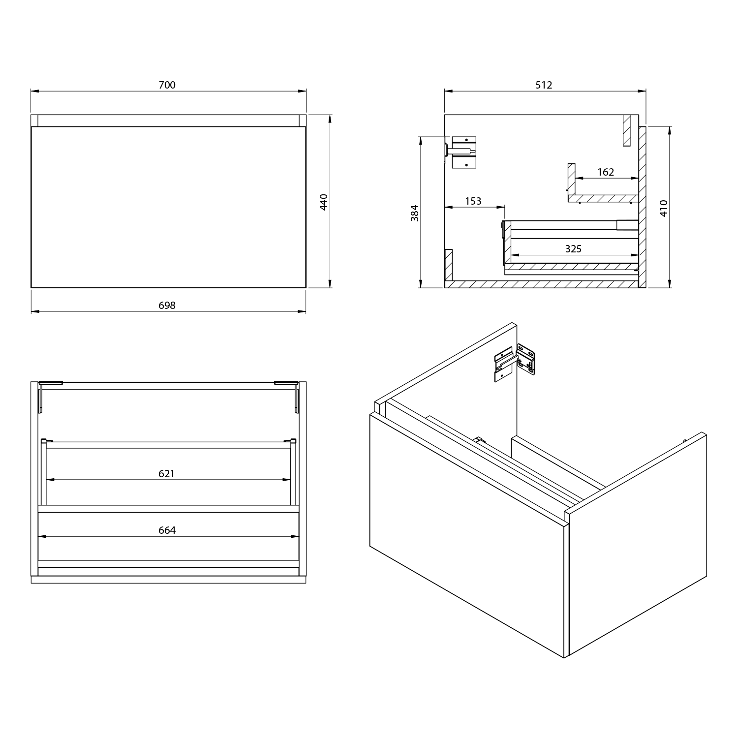 Meuble vasque LOREA 101x46x51,5cm (70+30cm), gauche, chêne Alabama/blanc mat Riedisheim 0