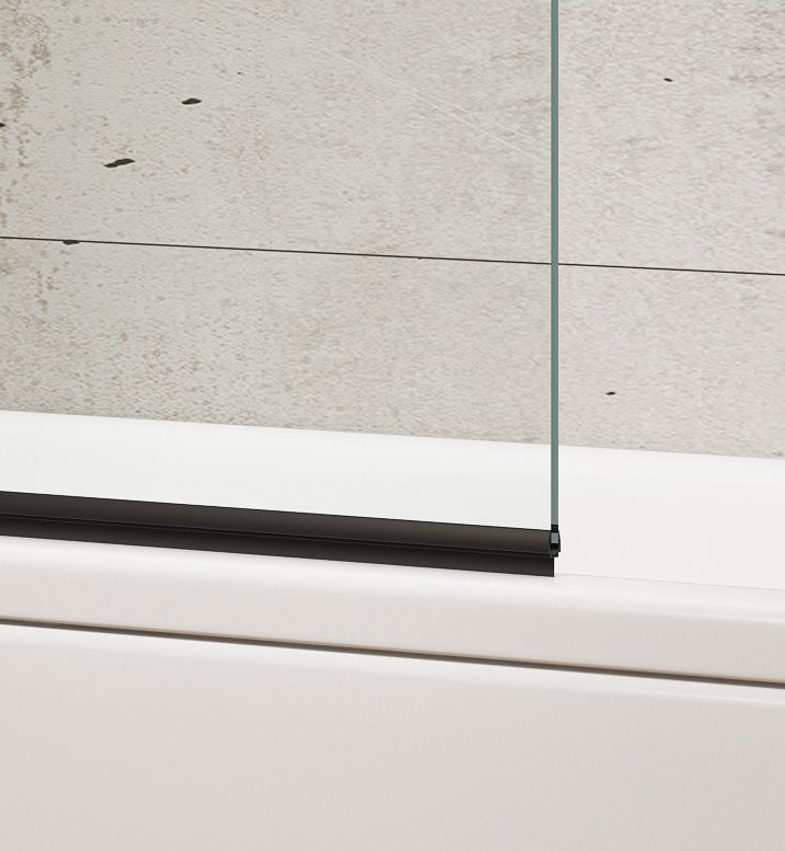 Paroi de baignoire VILMA 600 mm, verre noir/transparent Saint-Louis 0
