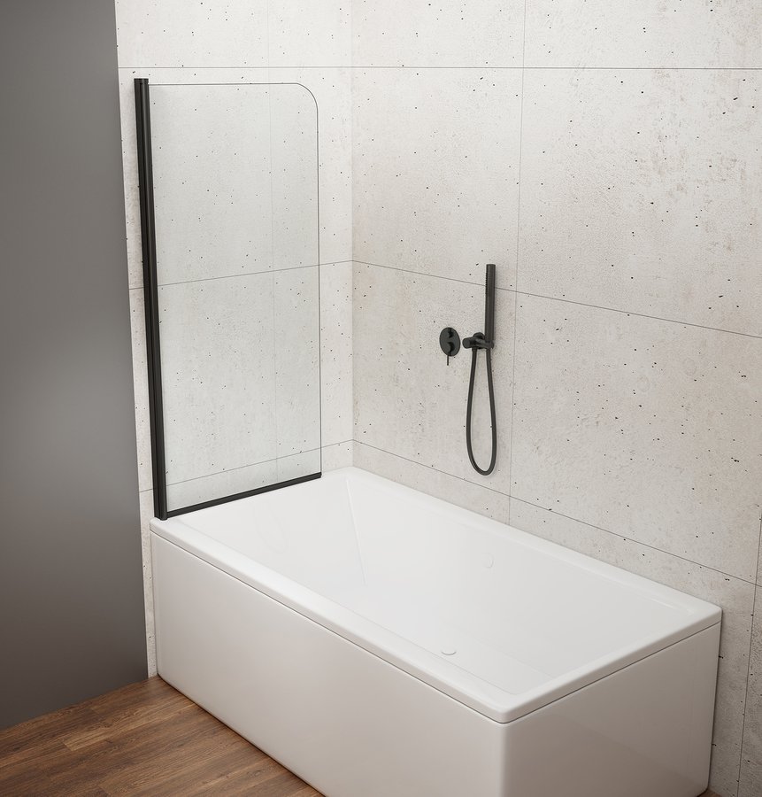Paroi de baignoire VILMA 600 mm, verre noir/transparent Saint-Louis 0