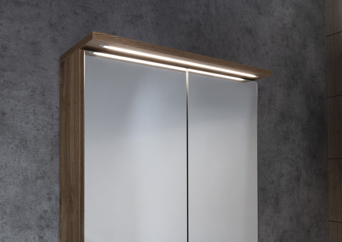 Armoire à miroir LED KAWA STRIP 60x70x22cm, chêne emporio Guebwiller 0