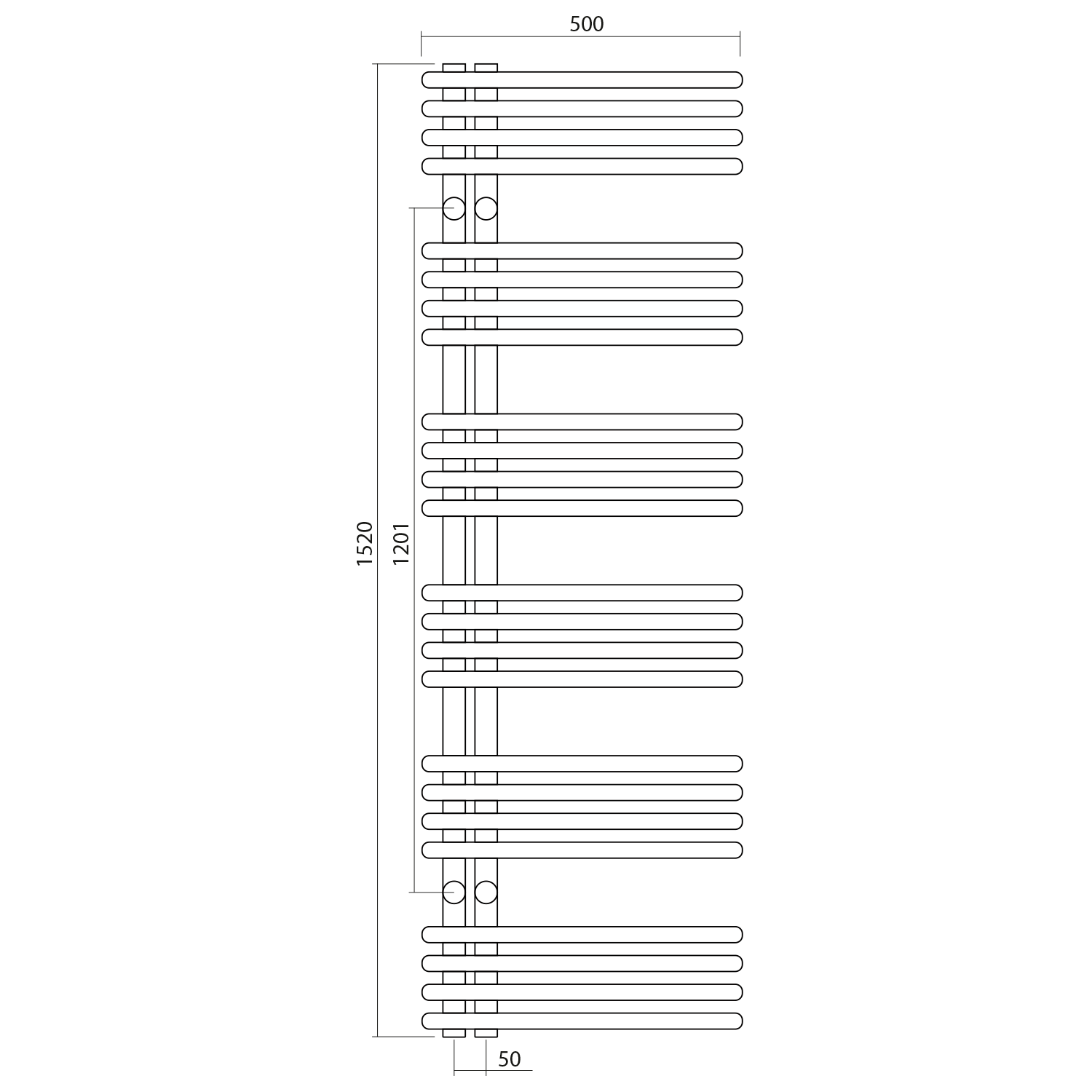 4 1 | Vitrine Banyo Radiateur de salle de bain NYMPHA 500x1520mm, chromé Mulhouse 0