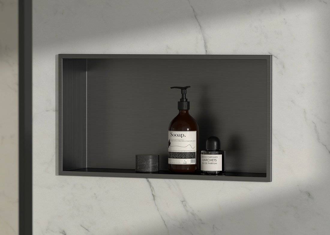 Étagère de douche encastrée DENBO, 510 x 270 mm, acier inoxydable, bronze Belfort 0