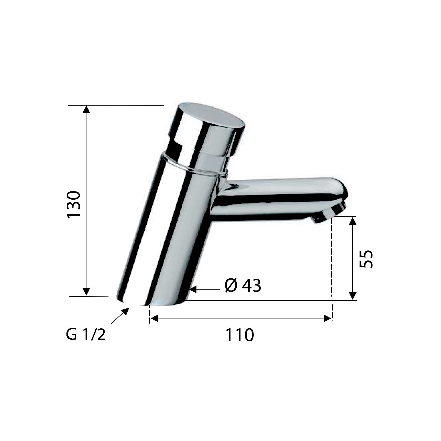 Robinet de lavabo à fermeture automatique TEMPOR, chromé Wittenheim 0