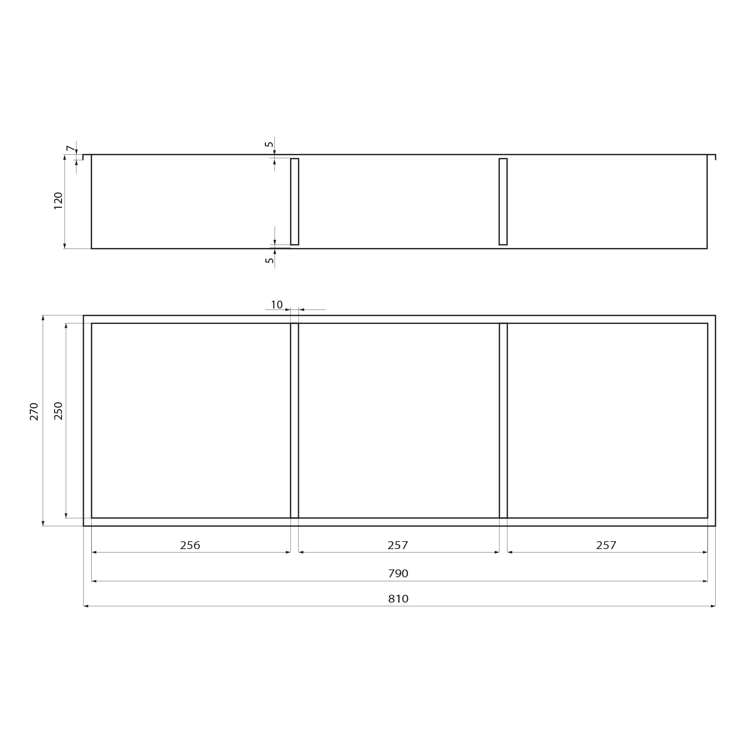 9.1 5 | Vitrine Banyo Étagère de douche encastrée DENBO, 270 x 810 mm, acier inoxydable, bronze Kingersheim 0