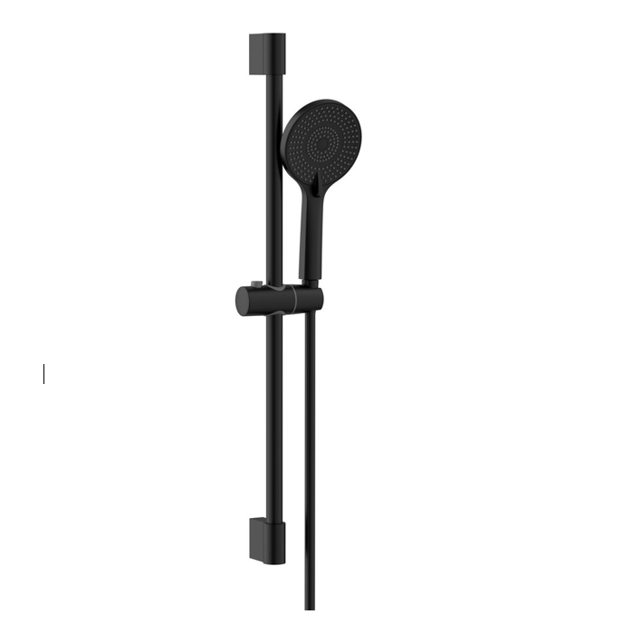 Kit de barre de douche, support coulissant 700mm, noir mat Valentigney