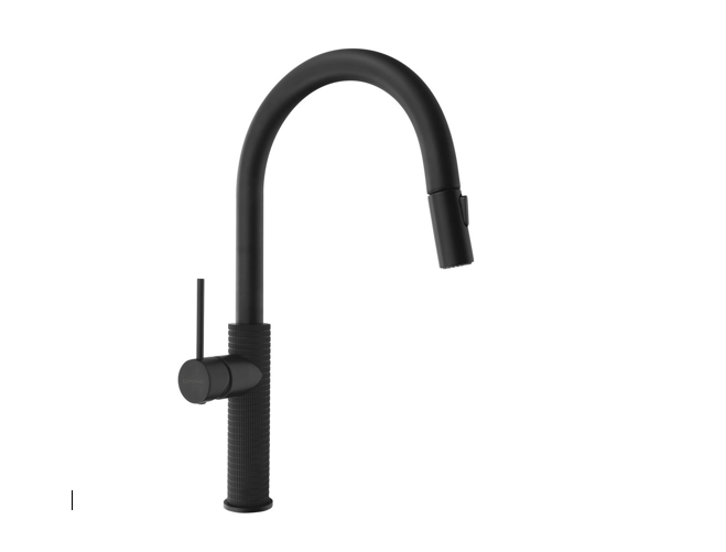 FLAWO Mitigeur de cuisine avec spray extractible, noir mat Guebwiller