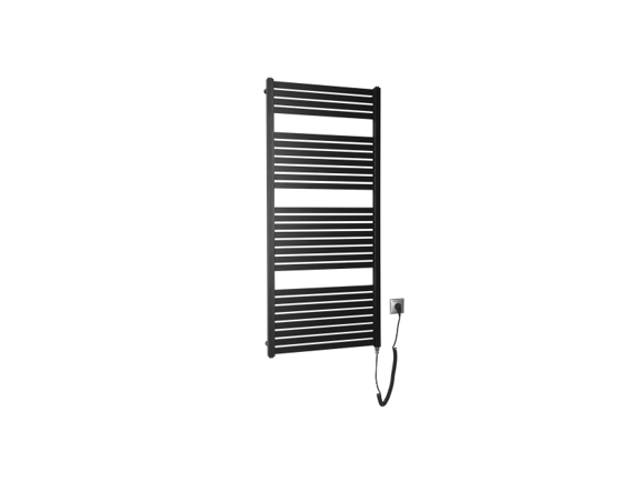TONDI-E radiateur de salle de bain électrique, droit, 600&#215;1330 mm, 600 W, noir mat Audincourt
