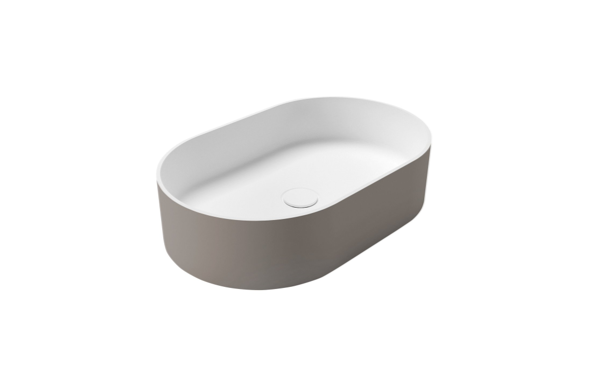 Vasque à poser THIN, Rockstone, 55x35cm, agila/blanc mat Guebwiller
