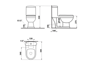 Toilettes combinées pour enfants PETIT, siphon en S/siphon en P, blanches Valentigney 0