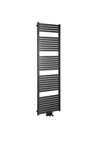 Radiateur de salle de bain TONDI 450&#215;1690 mm, raccordement central, noir mat Saint-Louis