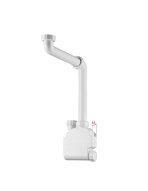 Siphon gain de place pour meuble SQUID, bonde de vidage 5/4&#8243;, 32 mm, blanc Wittenheim