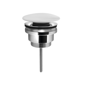 Bonde de lavabo 5/4&#8243;, clic-clac, bouchon céramique, 5-65 mm, blanc Riedisheim