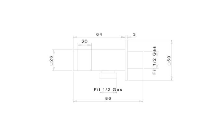 Support de douchette carré, fixe, avec sortie de douche, doré Saint-Louis 0