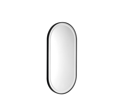 Miroir ovale KAIRA avec éclairage LED 45x90cm, noir mat Rixheim