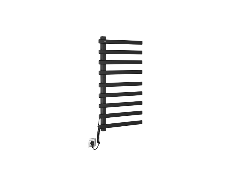 Radiateur sèche-serviettes électrique ELCOR 480x920x50 mm, 128 W, noir mat Saint-Louis