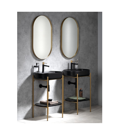Ensemble de salle de bain PUNO 60, or mat / noir Illzach