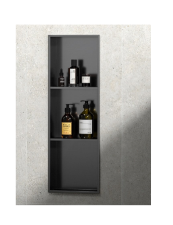 Étagère de douche encastrée DENBO, 270 x 810 mm, acier inoxydable, bronze Kingersheim