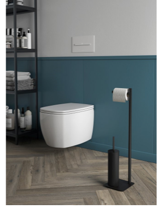 CAPTURE DECRAN 368 | Vitrine Banyo Porte-papier/brosse à dents sur pied ARTU, carré/noir Saint-Louis 0