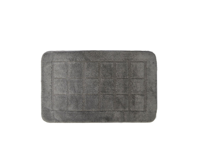 Tapis de bain DELHI 50x80cm antidérapant, 100% polyester, gris foncé Mulhouse