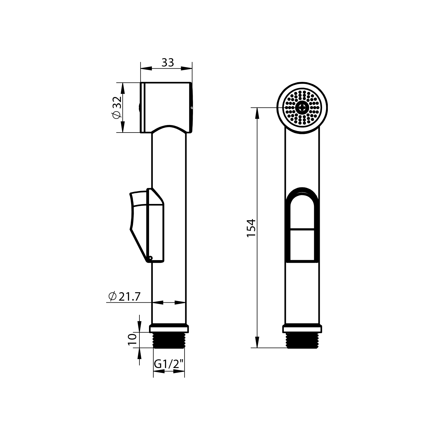 Douchette à main pour bidet avec support, ABS/noir mat Audincourt 0