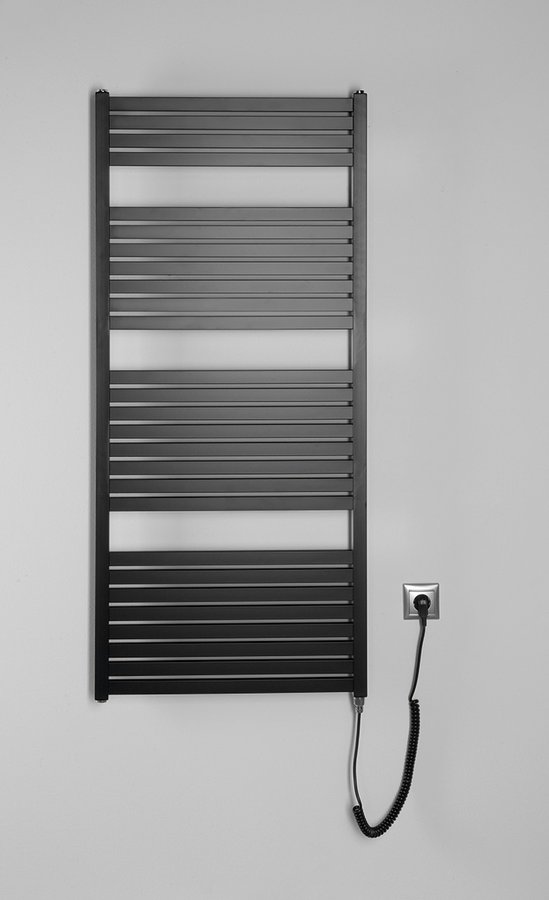 TONDI-E radiateur de salle de bain électrique, droit, 600&#215;1330 mm, 600 W, noir mat Audincourt 0