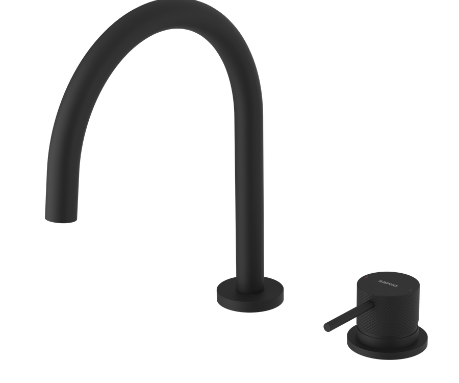 Mitigeur de lavabo 2 trous ULTRASAN, noir mat Riedisheim